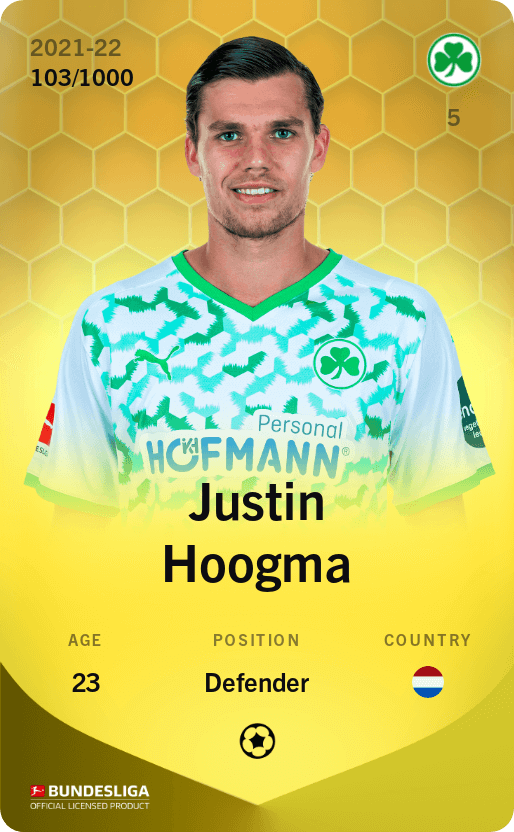 Justin Hoogma 2021-22 • Limited 103/1000