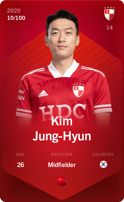 Sorare - Sorare Official - Kim Jung-Hyun 2020-21 • Rare 10/100 - NFT # 8885457789870094737092330140652127409965043998311846561531064729252935541154