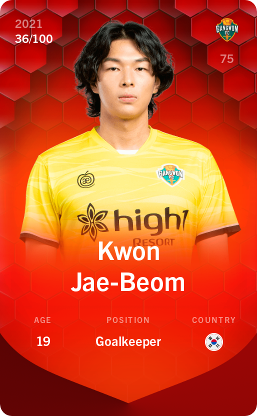 Sorare - Sorare Official - Kwon Jae-Beom 2021-22 • Rare 36/100 - NFT # 98347462999895104067984847375052083185448324376097263892737594891488877921708