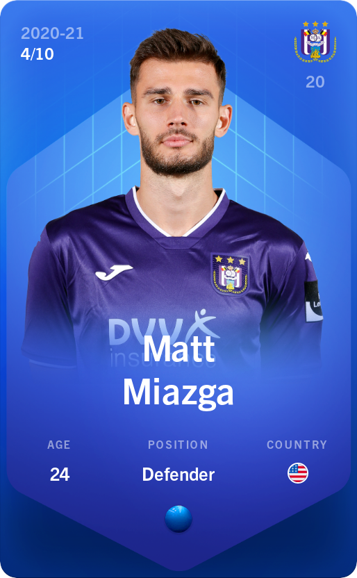 Sorare - Sorare Official - Matt Miazga 2020-21 • Super Rare 4/10 - NFT # 47197030425533788465544062678909906583698094629129537996658581935934734498906