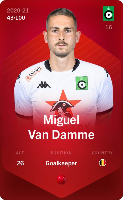 Sorare - Sorare Official - Miguel Van Damme 2020-21 • Rare 43/100 - NFT # 39202169959653700011065208911984678882379574476400330099478917066067525132525