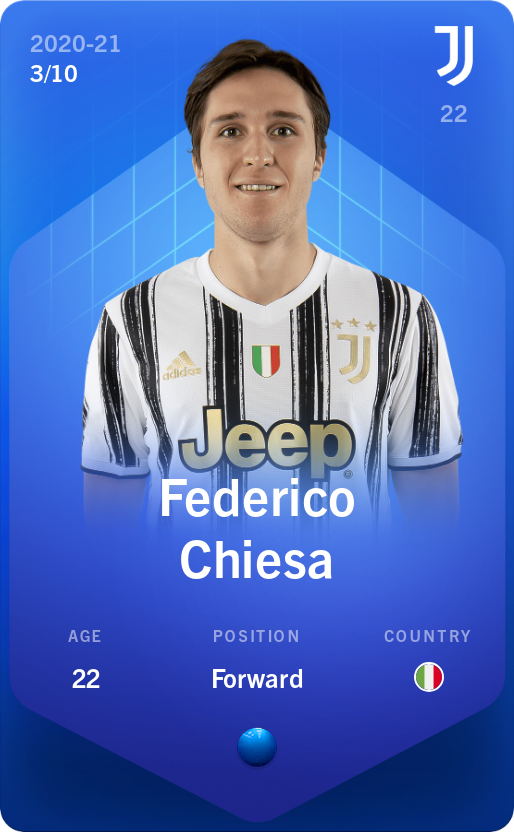 Sorare - Sorare Official - Federico Chiesa 2020-21 • Super Rare 3/10 - NFT # 43802840010109757934321240431081934915690524961791679865690252579375560003106