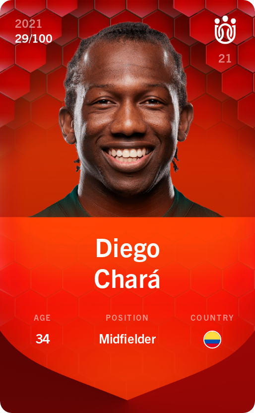 Sorare - Sorare Official - Diego Chará 2021-22 • Rare 29/100 - NFT # 56612448447756627884508990814698733298560309717796368697397519651138025862100