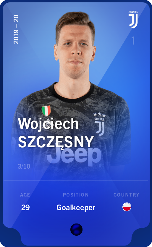 Sorare - Sorare Official - Wojciech Szczęsny 2019-20 • Super Rare 3/10 - NFT # 351840507917167191350301724126340103606613542615940891598607133740452706485