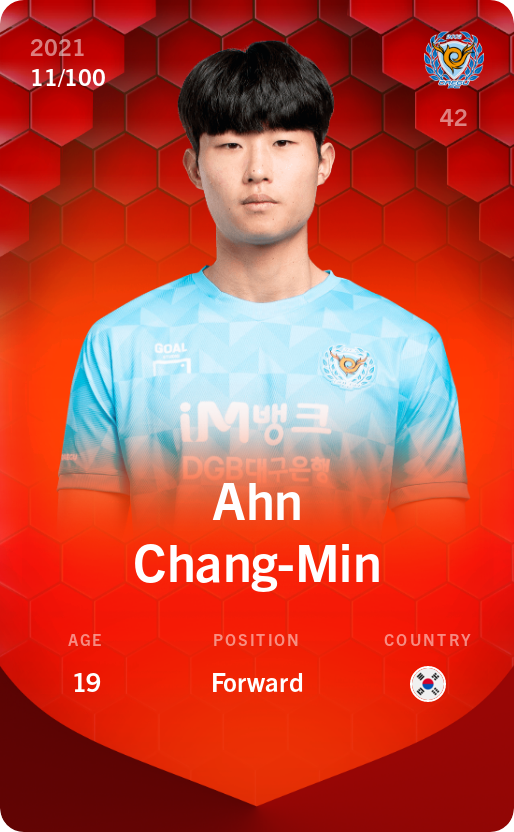 Sorare - Sorare Official - Ahn Chang-Min 2021-22 • Rare 11/100 - NFT # 68000990100756073379932660203461257072000762853524896680178438163433266756712