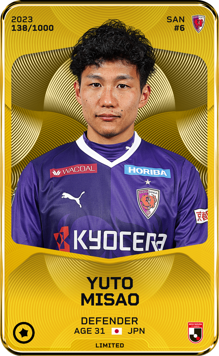 Sorare - Sorare Official - Yuto Misao 2023-24 • Limited 138/1000 - NFT # 54244617519203062332917670579384395674624640688774723229432331041734710413291