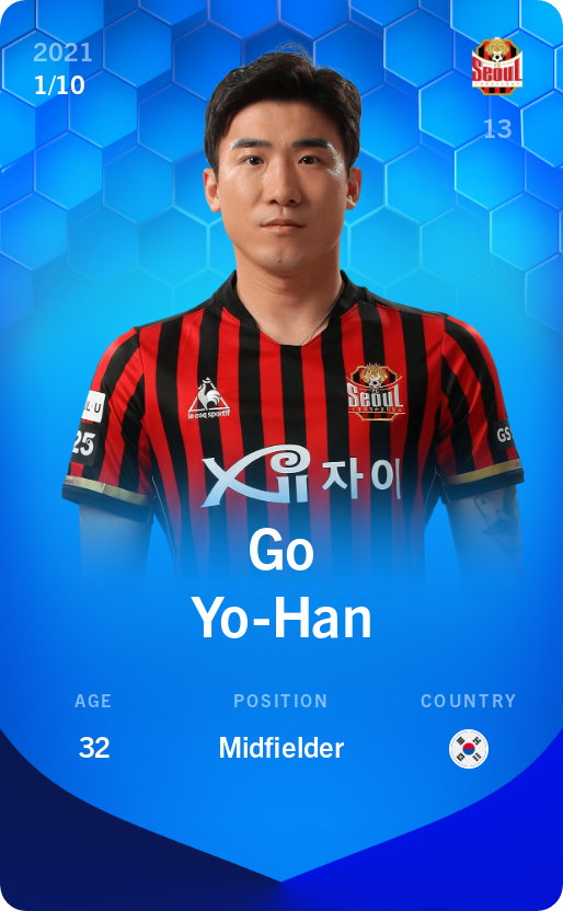 Sorare - Sorare Official - Go Yo-Han 2021-22 • Super Rare 1/10 - NFT # 79268677560751789182799453122377032651045789875765125594138821150504725977423