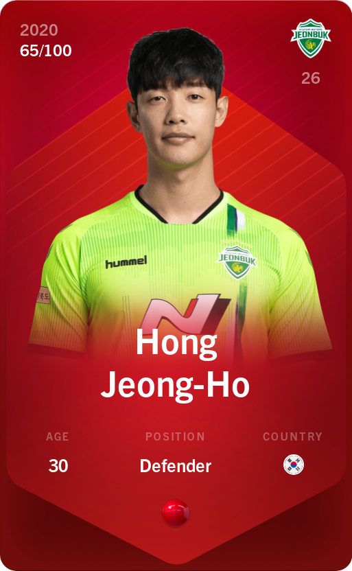Sorare - Sorare Official - Hong Jeong-Ho 2020-21 • Rare 65/100 - NFT # 14376943692150536953934752662625750506490978809820373477168843149223741733023