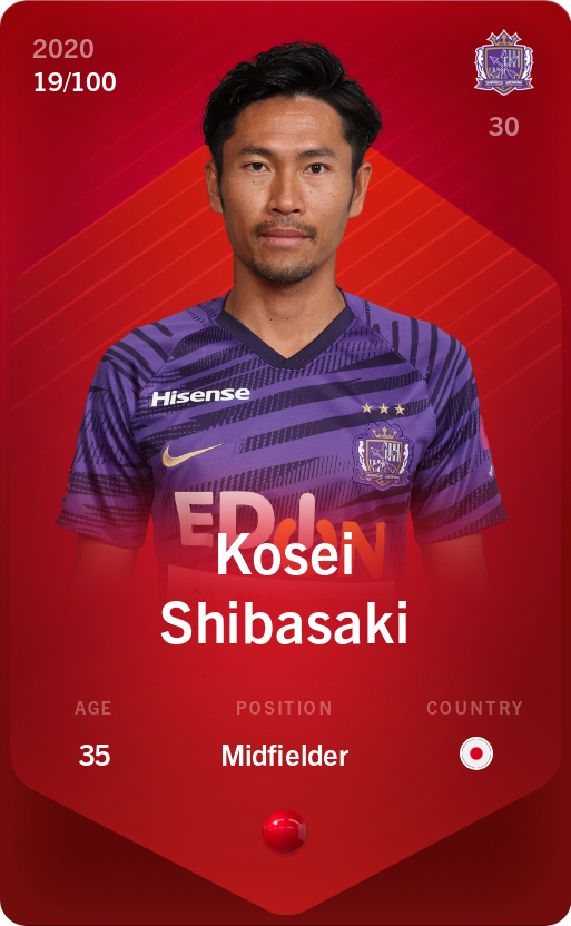 Sorare - Sorare Official - Kosei Shibasaki 2020-21 • Rare 19/100 - NFT # 63577350755218431988479455257559385946451017004139542705775637195382787217073