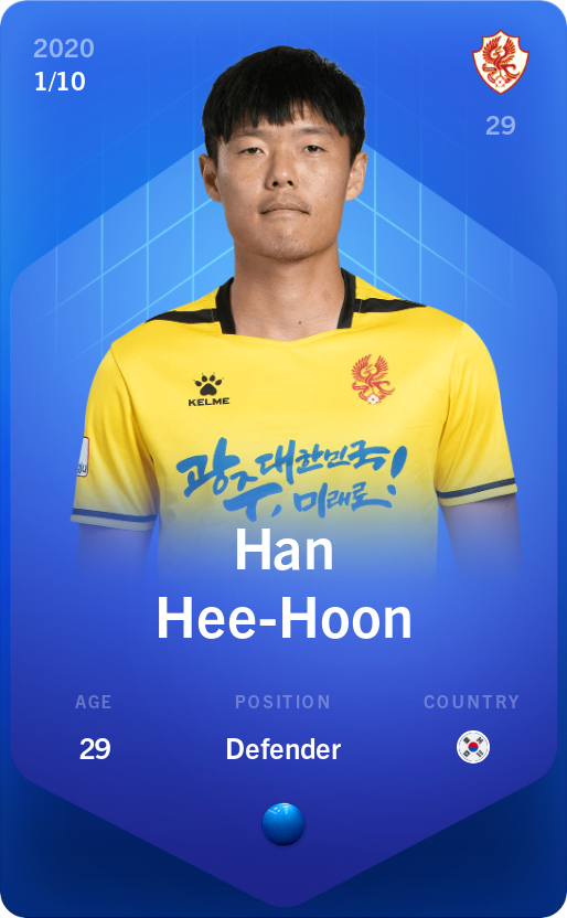 Sorare - Sorare Official - Han Hee-Hoon 2020-21 • Super Rare 1/10 - NFT # 85841778716464736997002771995817581466656148313878221654906920691764265497745