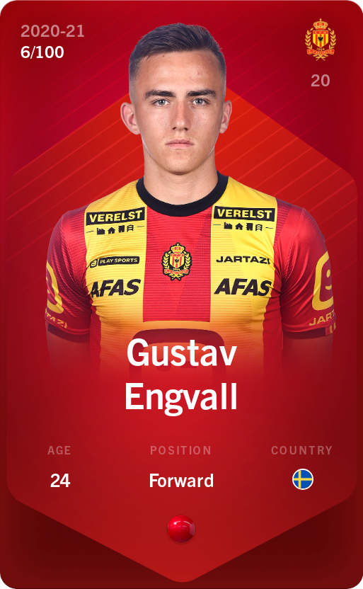 Sorare - Sorare Official - Gustav Engvall 2020-21 • Rare 6/100 - NFT # 18702648464281791227829999085606548806995644425958319350263803639922386340194