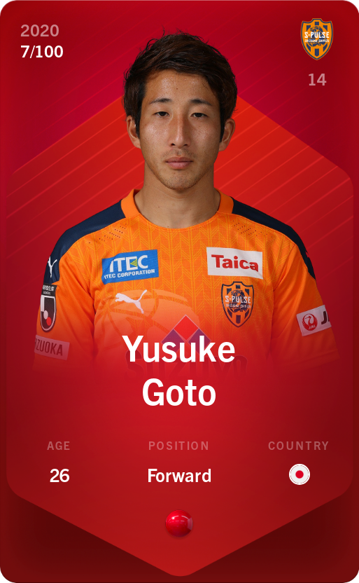 Sorare - Sorare Official - Yusuke Goto 2020-21 • Rare 7/100 - NFT # 61669879576385110145429505529787765497277965217614607691154469007503895399440