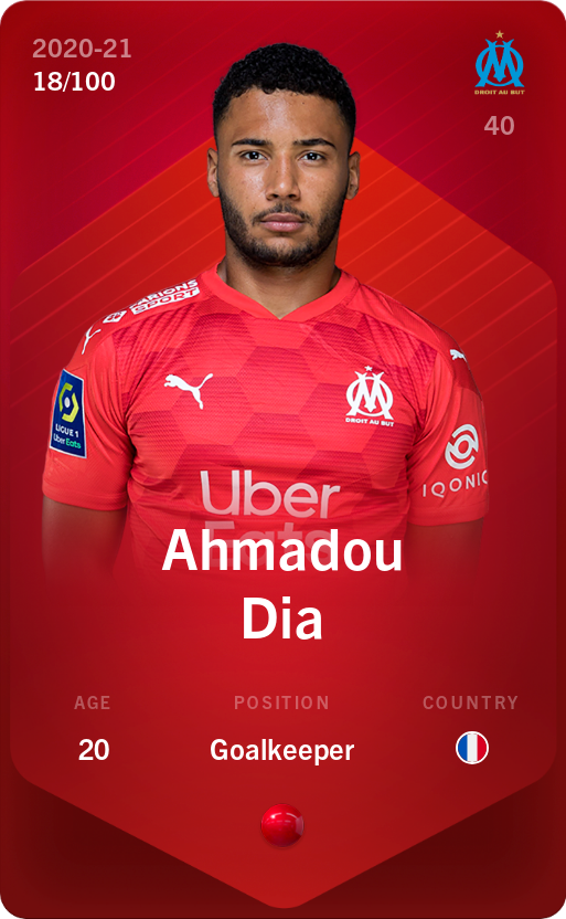 Sorare - Sorare Official - Ahmadou Dia 2020-21 • Rare 18/100 - NFT # 24690535229635254492653037992121479915548334024960069023630689928876792631680
