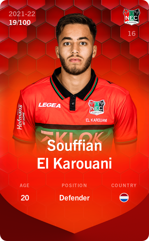 Sorare - Sorare Official - Souffian El Karouani 2021-22 • Rare 19/100 - NFT # 7058704384803706952217706530610589402804951414500569053987686729178611407646