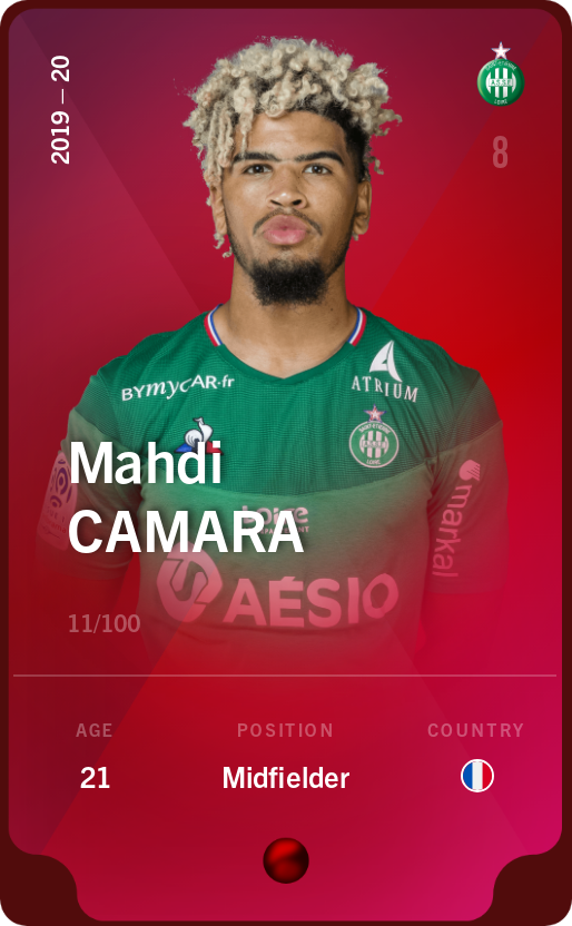 Sorare - Sorare Official - Mahdi Camara 2019-20 • Rare 11/100 - NFT # 66439613775621098703233399670757945279143929579271033353907719746402747178667