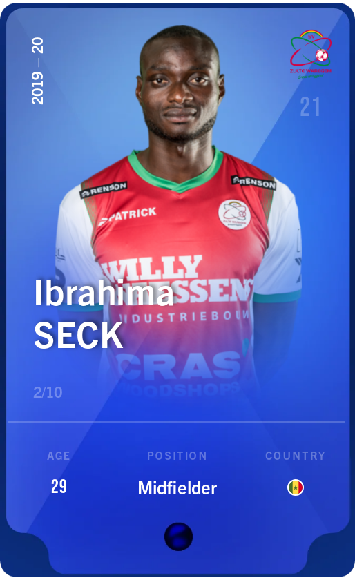 Sorare - Sorare Official - Ibrahima Seck 2019-20 • Super Rare 2/10 - NFT # 106104002953711440167569345239146033007463213469509986572108698557306785532091