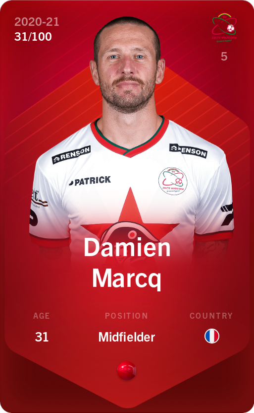 Sorare - Sorare Official - Damien Marcq 2020-21 • Rare 31/100 - NFT # 17138851126684405998513260958100251316370738509660493998136617948721618913819