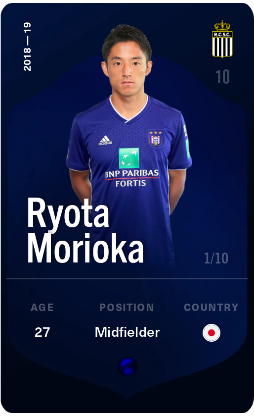 Sorare - Sorare Official - Ryota Morioka 2018-19 • Super Rare 1/10 - NFT # 70170695319628682996088359162442255582907963228219118009918514335482560239604
