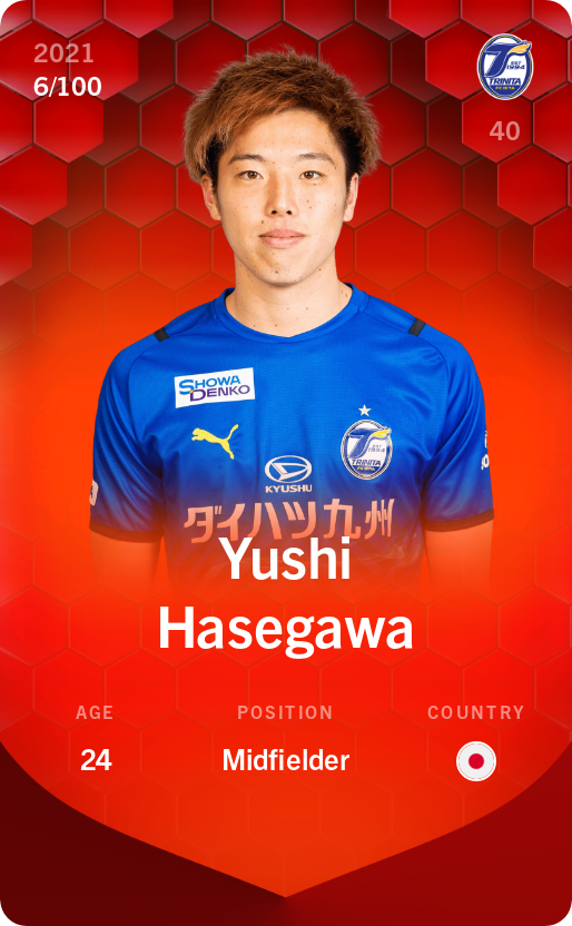 Sorare - Sorare Official - Yushi Hasegawa 2021-22 • Rare 6/100 - NFT # 53798256077703351865721502987167679762996657726716484446100258031682706982130