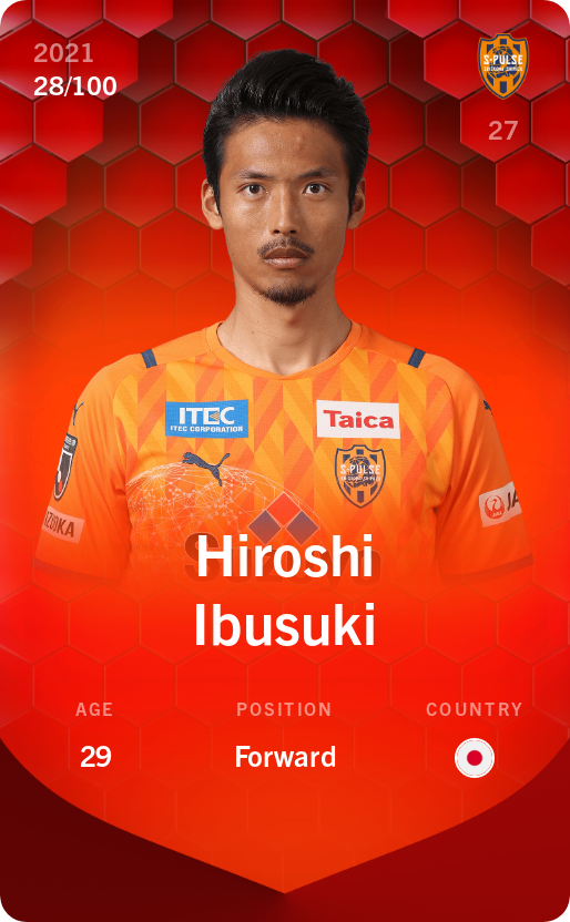 Sorare - Sorare Official - Hiroshi Ibusuki 2021-22 • Rare 28/100 - NFT # 17669589266423909102119008595299444447067958476306534239559425504950278585407