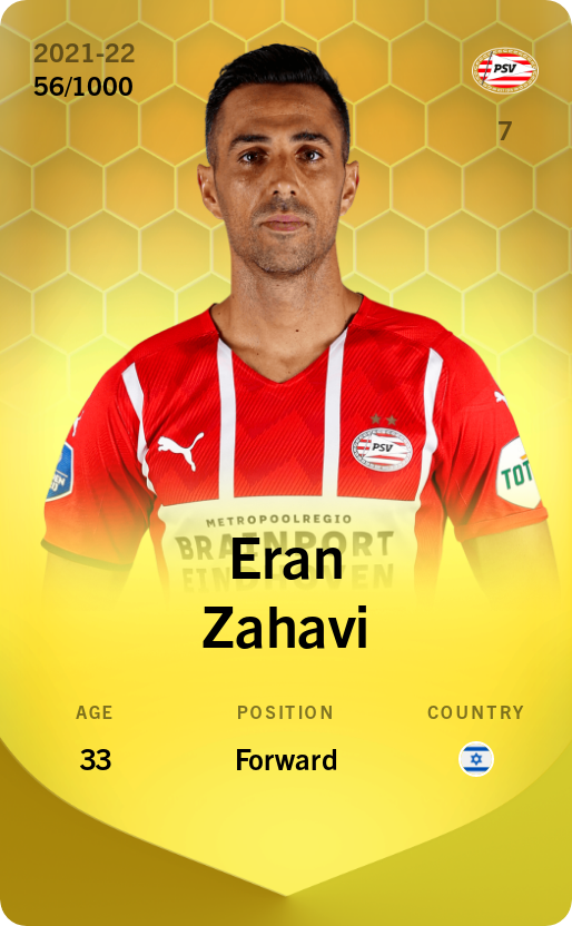 Sorare - Sorare Official - Eran Zahavi 2021-22 • Limited 56/1000 - NFT # 89628229114345773697566325154663200858500586998925526079200728548960162936620