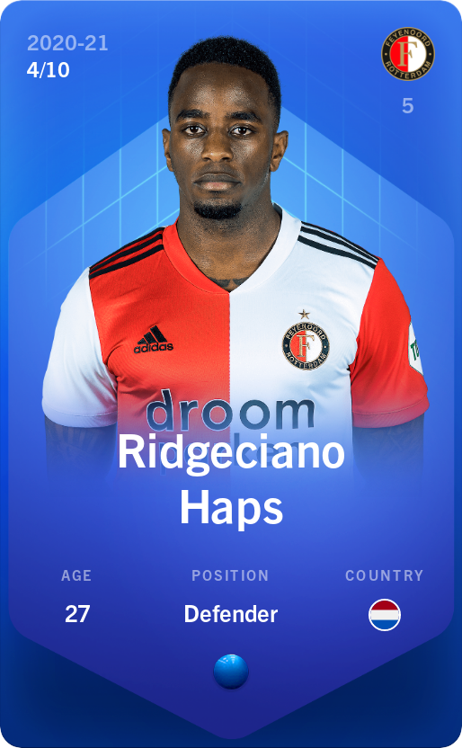 Sorare - Sorare Official - Ridgeciano Haps 2020-21 • Super Rare 4/10 - NFT # 70317069913962571637336475375031448123373868398873189320532177994018409721817