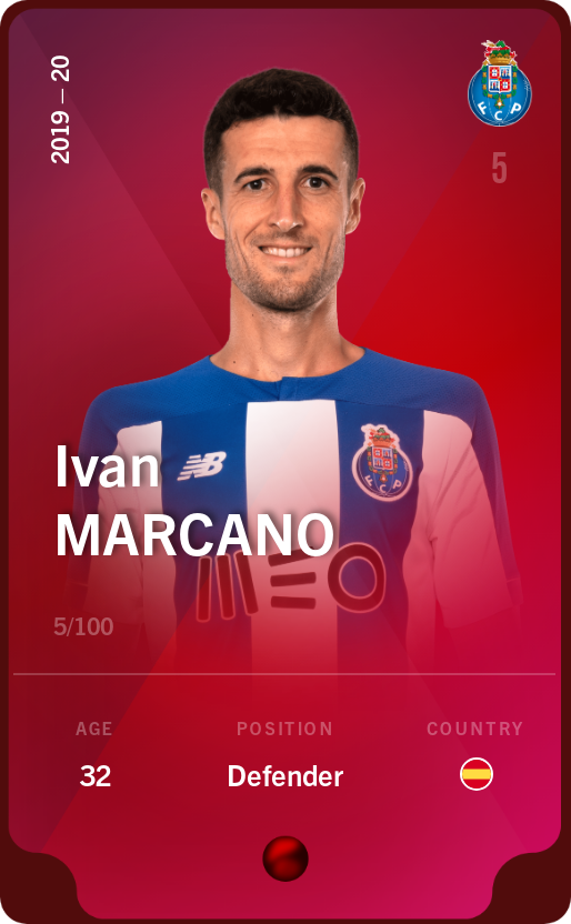 Sorare - Sorare Official - Ivan Marcano 2019-20 • Rare 5/100 - NFT # 1265448447723000375378245267993786066336456709891771647002308712720203941617