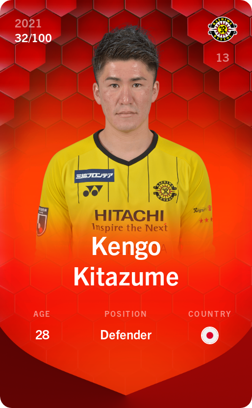 Sorare - Sorare Official - Kengo Kitazume 2021-22 • Rare 32/100 - NFT # 77584666741361513692550257180501383294168485229037953800764569375112167741287