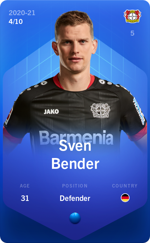 Sorare - Sorare Official - Sven Bender 2020-21 • Super Rare 4/10 - NFT # 7435921348113426696772086126982919201726039608378661938855600887368416994975