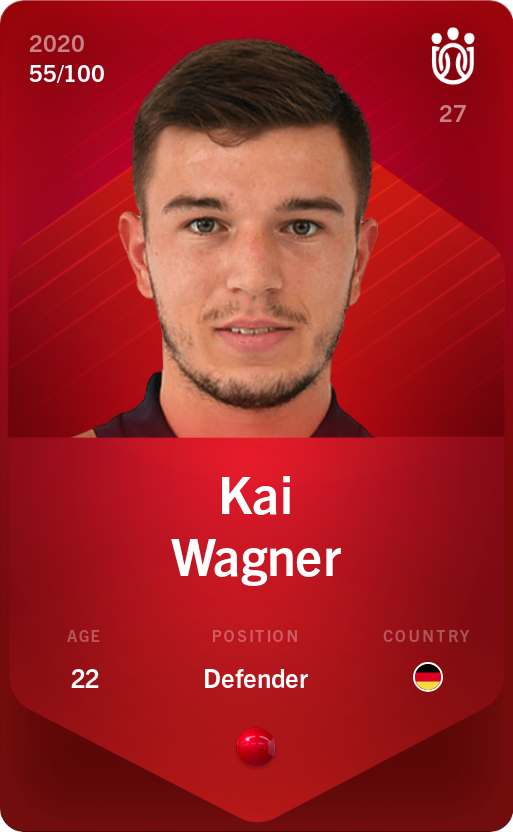 Sorare - Sorare Official - Kai Wagner 2020-21 • Rare 55/100 - NFT # 36489045828004924135606221965121123304558536025207139515519944863361951063580