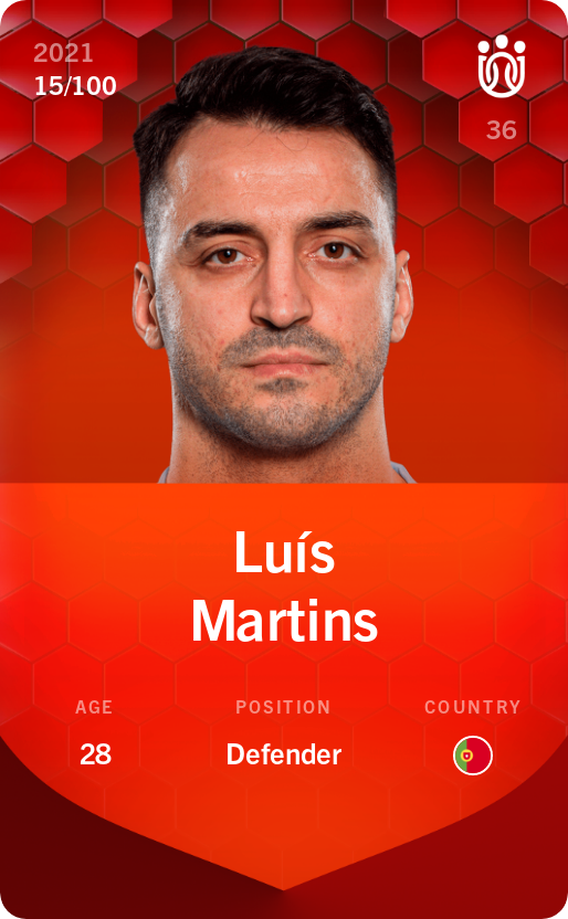 Sorare - Sorare Official - Luís Martins 2021-22 • Rare 15/100 - NFT # 11410751500254229001248945894723031673455690509268131521775261901483184500091