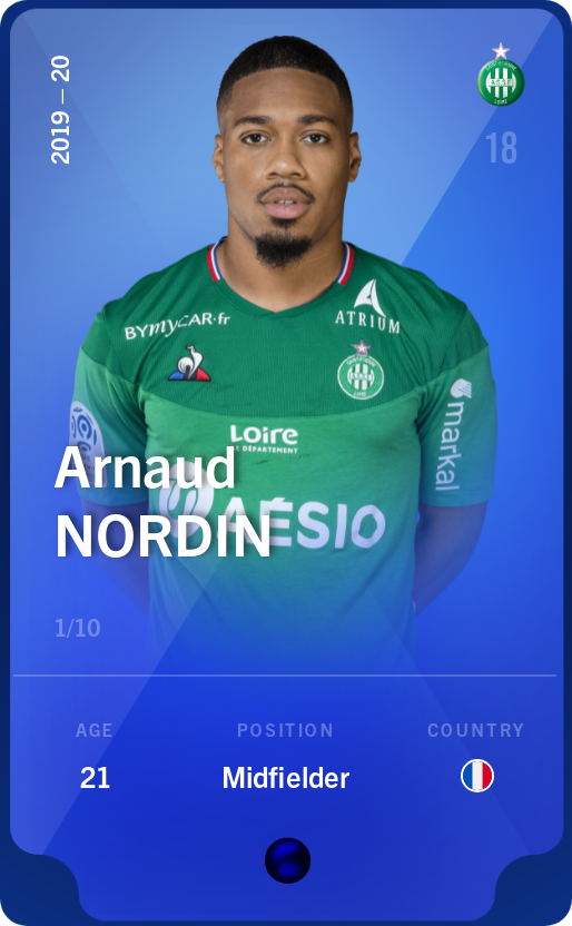 Sorare - Sorare Official - Arnaud Nordin 2019-20 • Super Rare 1/10 - NFT # 100880148492483423808928475249828872930613131012363236418979820048711559743701