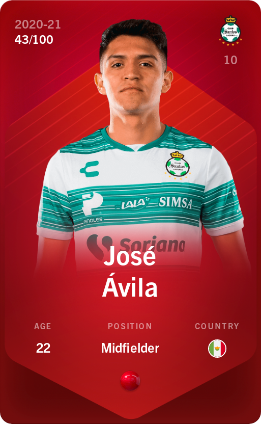 Sorare - Sorare Official - José Ávila 2020-21 • Rare 43/100 - NFT # 85728041277767832217822140351187325555344321811954458565963753206074426470227