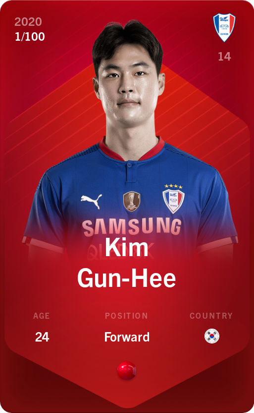 Sorare - Sorare Official - Kim Gun-Hee 2020-21 • Rare 1/100 - NFT # 2152562586259954206034293816838793390956478559127915558518653400703836805699
