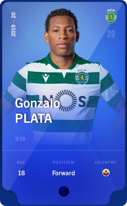 Sorare - Sorare Official - Gonzalo Plata 2019-20 • Super Rare 3/10 - NFT # 84316802940779260803472532578283451950025251760224530434430784560982912165425