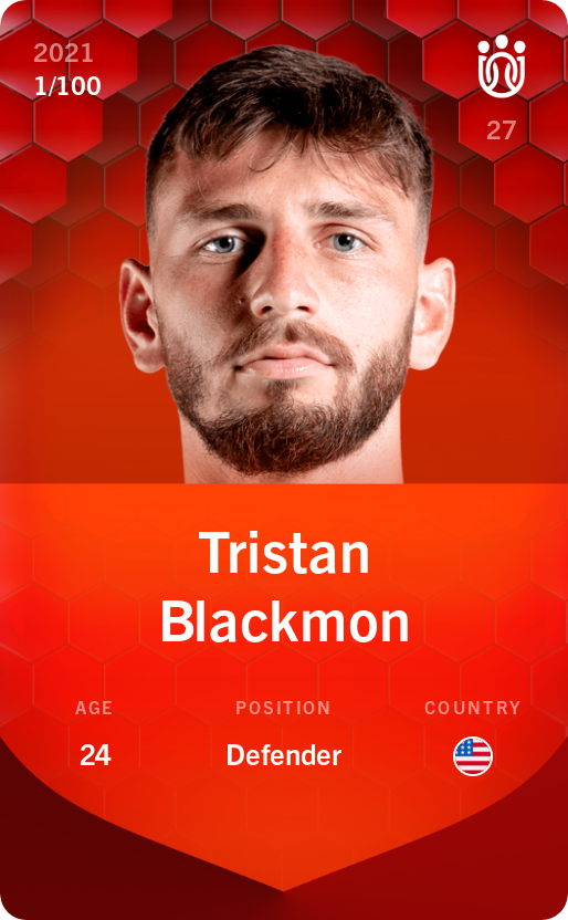 Sorare - Sorare Official - Tristan Blackmon 2021-22 • Rare 1/100 - NFT # 25745745558456033338150890386466243931945410086898643460925360609171371989631