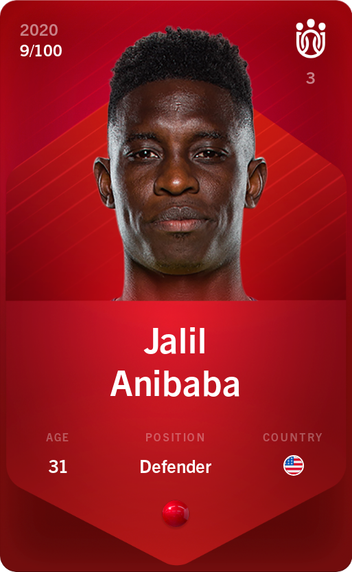 Sorare - Sorare Official - Jalil Anibaba 2020-21 • Rare 9/100 - NFT # 39545351534808231060463814925456307596567009652290146643820674923199660032522