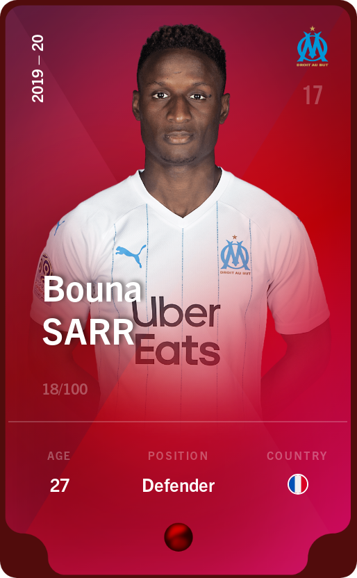 Sorare - Sorare Official - Bouna Sarr 2019-20 • Rare 18/100 - NFT # 79957102374792150332407105169571152649357848454211675958396896415290145330920