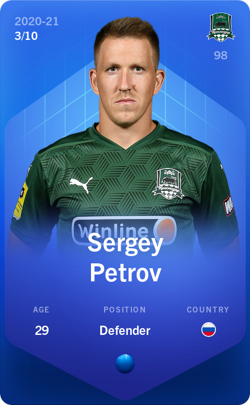 Sorare - Sorare Official - Sergey Petrov 2020-21 • Super Rare 3/10 - NFT # 67066430750951303450277762527716539237476077345324422192668719086391270953312