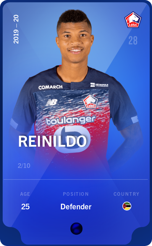 Sorare - Sorare Official - Reinildo 2019-20 • Super Rare 2/10 - NFT # 52015956298820933522634069753777540997105907488358514954271158280239665785496