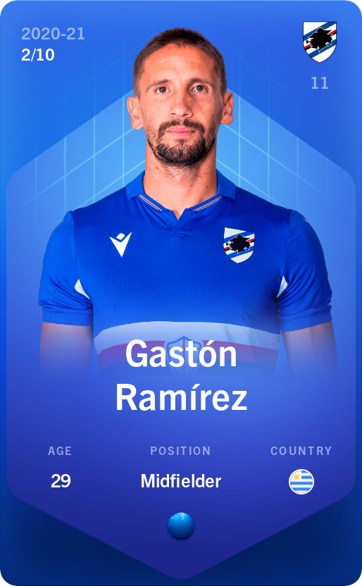 Sorare - Sorare Official - Gastón Ramírez 2020-21 • Super Rare 2/10 - NFT # 51673814403573023293493305440388464929580405048260544652047003877292161761216