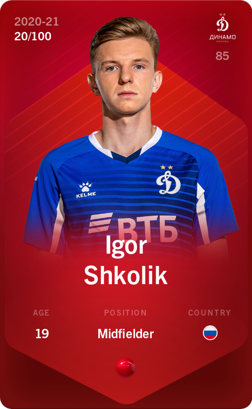 Sorare - Sorare Official - Igor Shkolik 2020-21 • Rare 20/100 - NFT # 115605874926679198288953873768369159977130426339150667078065554814154496133963