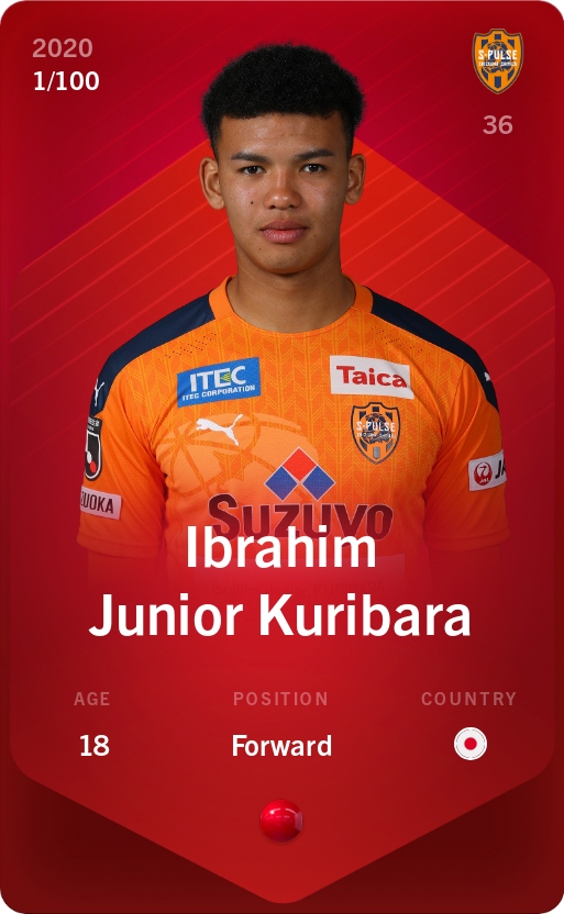 Sorare - Sorare Official - Ibrahim Junior Kuribara 2020-21 • Rare 1/100 - NFT # 101710217206328249732307094383285569325519335766308171575464214114019269878581