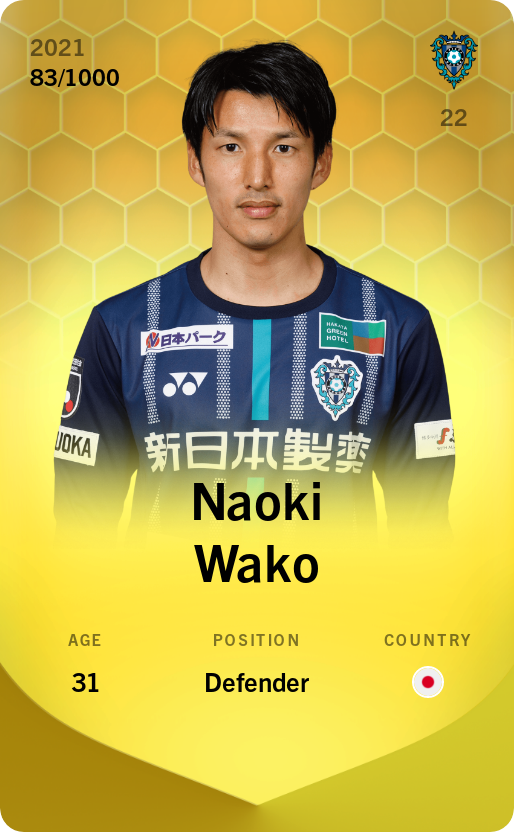 Sorare - Sorare Official - Naoki Wako 2021-22 • Limited 83/1000 - NFT # 5945154161628752115812425028100018312923705947968465948001373773516818330425