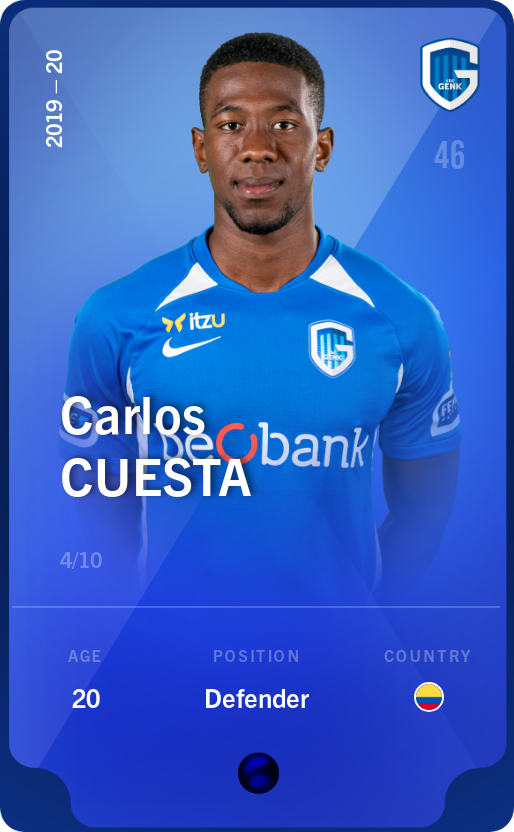 Sorare - Sorare Official - Carlos Cuesta 2019-20 • Super Rare 4/10 - NFT # 30132844288064919272098793429579601318338021019190843194920789033541475010282