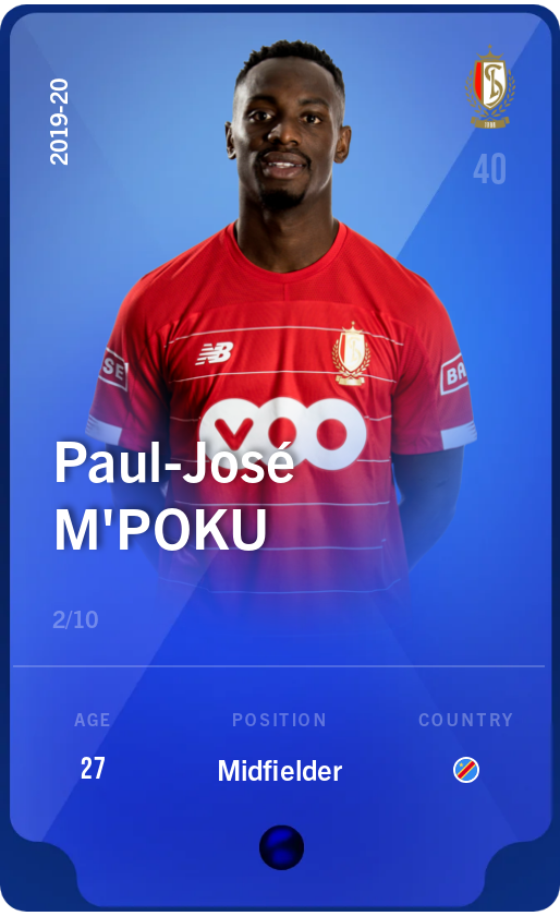Sorare - Sorare Official - Paul-José M'Poku 2019-20 • Super Rare 2/10 - NFT # 15688522827477149546301412896835400999633534182840986864608149104214433462987