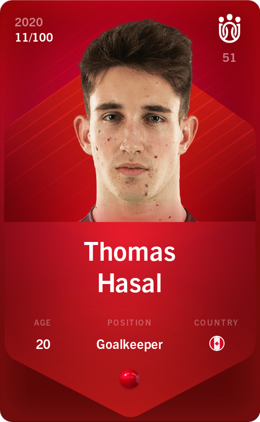 Sorare - Sorare Official - Thomas Hasal 2020-21 • Rare 11/100 - NFT # 66315197063131081471030893627139468955794862977589342860649396063154342753626