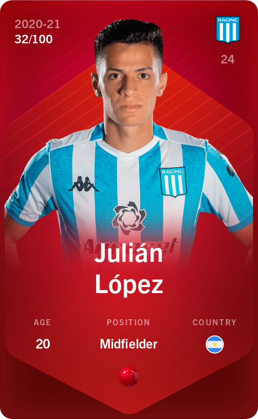 Sorare - Sorare Official - Julián López 2020-21 • Rare 32/100 - NFT # 110225147075607070629749604349293427421930292396785003810844806737077753713310