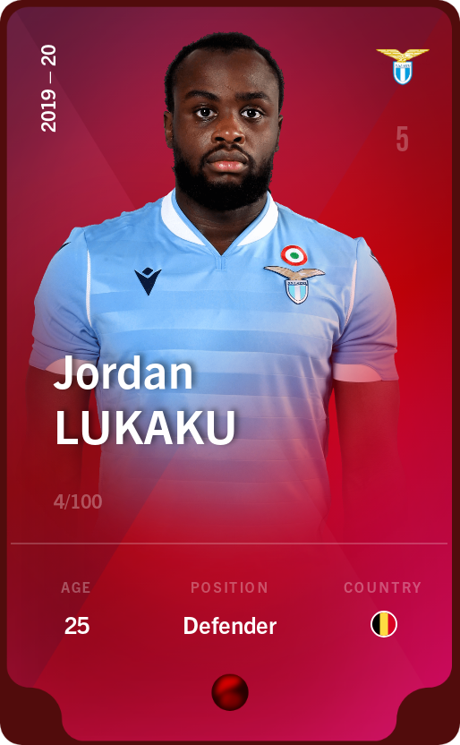 Sorare - Sorare Official - Jordan Lukaku 2019-20 • Rare 4/100 - NFT # 34344710824100497601483855049060141245462786503782003953988655156132530060288