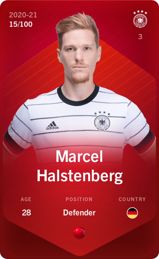 Sorare - Sorare Official - Marcel Halstenberg 2020-21 • Rare 15/100 - NFT # 103449230602978278785073185378321211437288006708430491810874778565653347873838